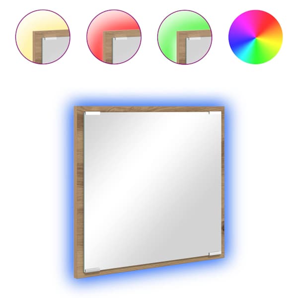 LED vannitoa peegel Käsitööpuu 40 × 37 × 8.5 cm Tehispuit