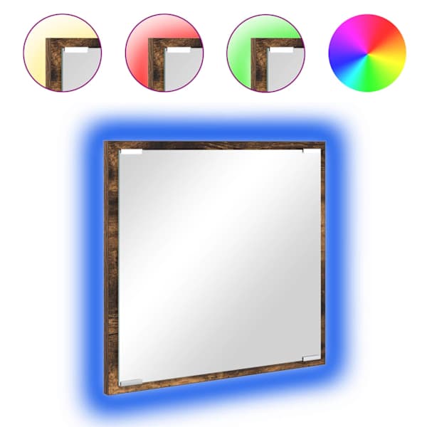 LED vannitoa peegel Suitsetatud tamm 40 × 37 × 8.5 cm Tehispuit