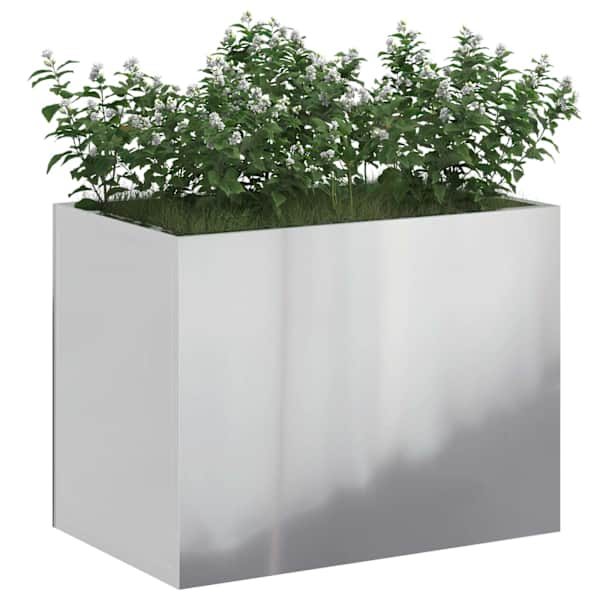 Taimekast 50 × 32 × 40 cm, tsingitud teras – hõbedane