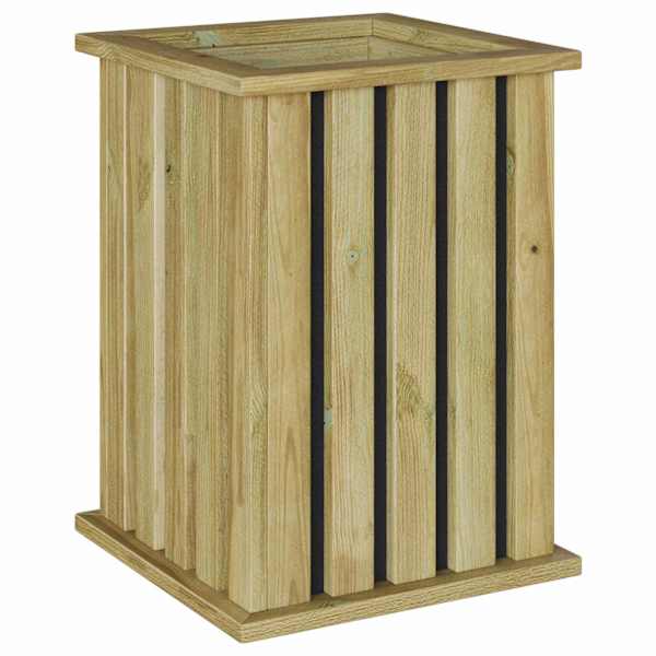 Taimekast 33 × 33 × 45 cm, immutatud männipuit – pruun