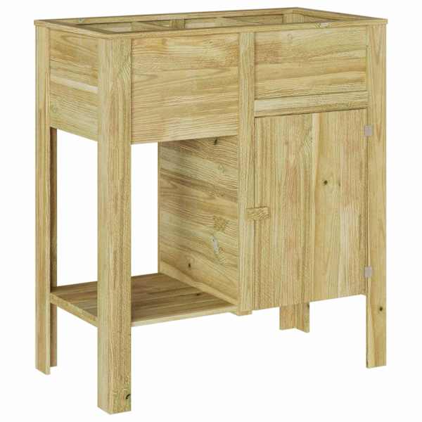 Taimekast kapiga 85,5 × 46,5 × 95,5 cm, immutatud männipuit – pruun