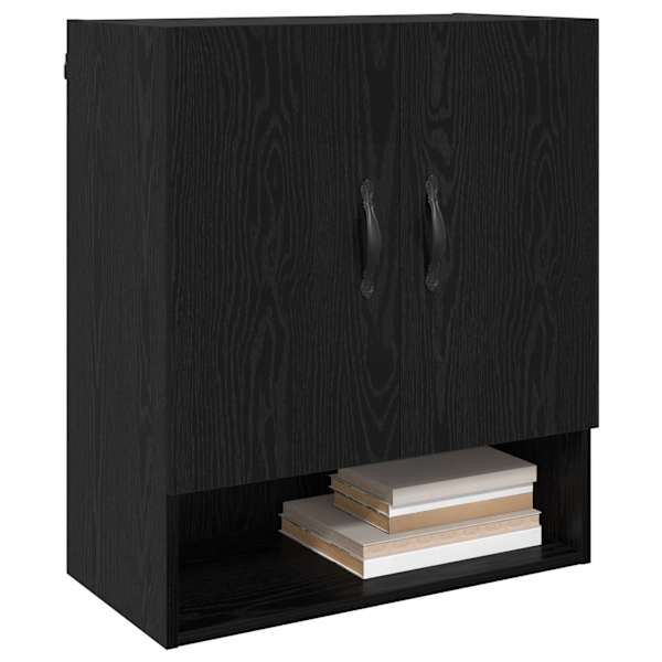 Seinale kinnitatav kapp 60 × 31 × 70 cm Tehispuit Must tamm