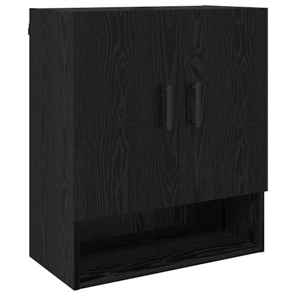 Seinale kinnitatav kapp 60 × 31 × 70 cm Tehispuit Must tamm