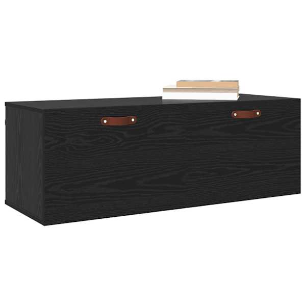 Seinale kinnitatav kapp 100 × 36,5 × 35 cm Tehispuit Must tamm
