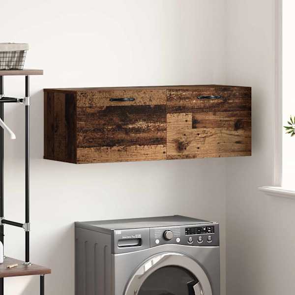 Seinale kinnitatav kapp 100 × 36,5 × 35 cm Tehispuit Vana puit