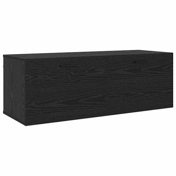 Seinale kinnitatav kapp 100 × 36,5 × 35 cm Tehispuit Must tamm