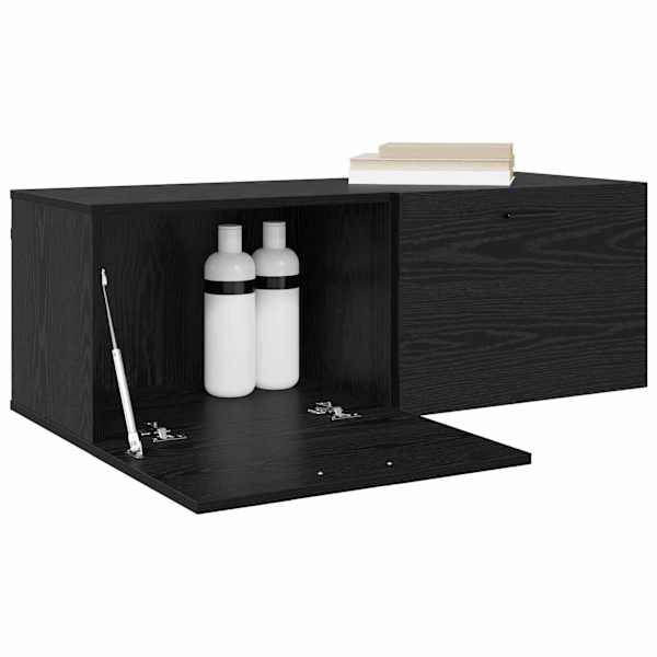 Seinale kinnitatav kapp 100 × 36,5 × 35 cm Tehispuit Must tamm