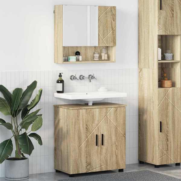 Vannitoa mööbleset 2 tk Sonoma tamm 61 × 35 × 64 cm