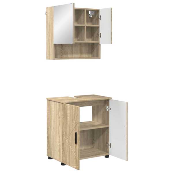 Vannitoa mööbleset 2 tk Sonoma tamm 61 × 35 × 64 cm