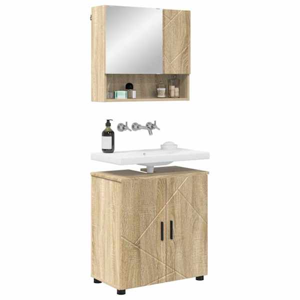 Vannitoa mööbleset 2 tk Sonoma tamm 61 × 35 × 64 cm