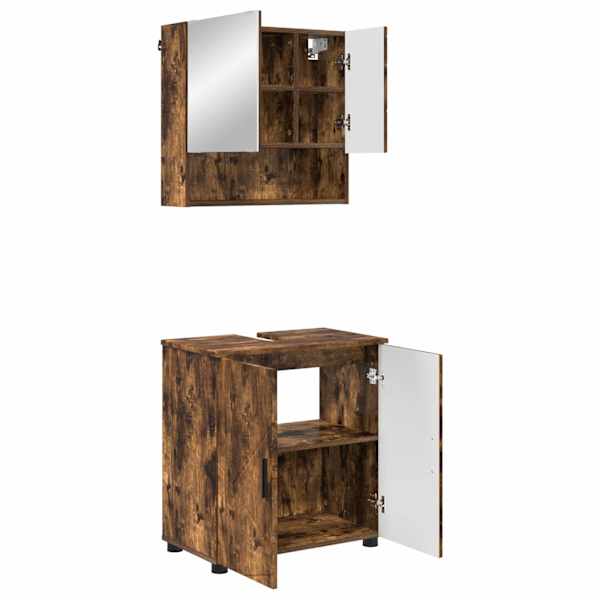 Vannitoa mööbleset 2 tk Suitsetatud tamm 61 × 35 × 64 cm