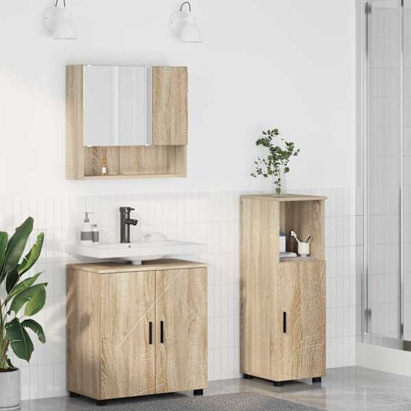 Vannitoa mööbleset 3 tk Sonoma tamm 61 × 35 × 64 cm