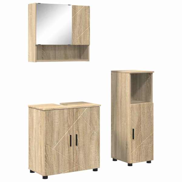 Vannitoa mööbleset 3 tk Sonoma tamm 61 × 35 × 64 cm