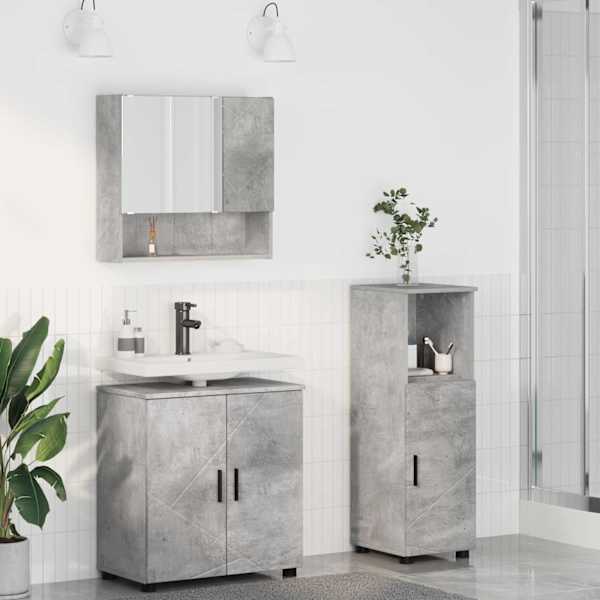 Vannitoa mööbleset 3 tk Betoonhall 61 × 35 × 64 cm