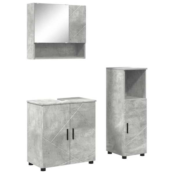 Vannitoa mööbleset 3 tk Betoonhall 61 × 35 × 64 cm