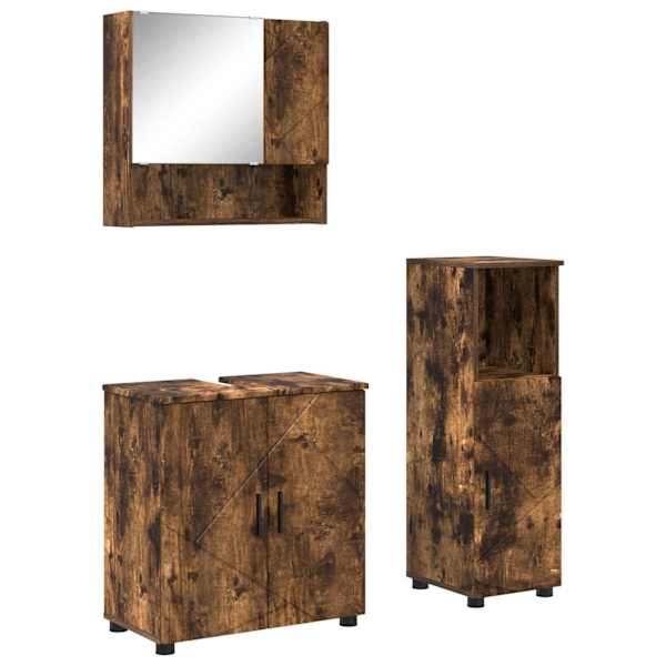 Vannitoa mööbleset 3 tk Suitsetatud tamm 61 × 35 × 64 cm