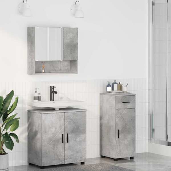 Vannitoa mööbleset 3 tk Betoonhall 61 × 35 × 64 cm
