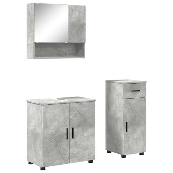 Vannitoa mööbleset 3 tk Betoonhall 61 × 35 × 64 cm