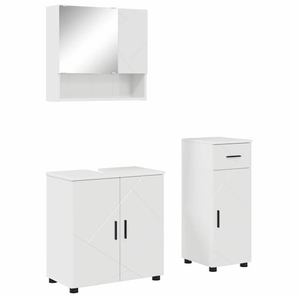 Vannitoa mööbleset 3 tk Kergelt läikiv valge 61 × 35 × 64 cm