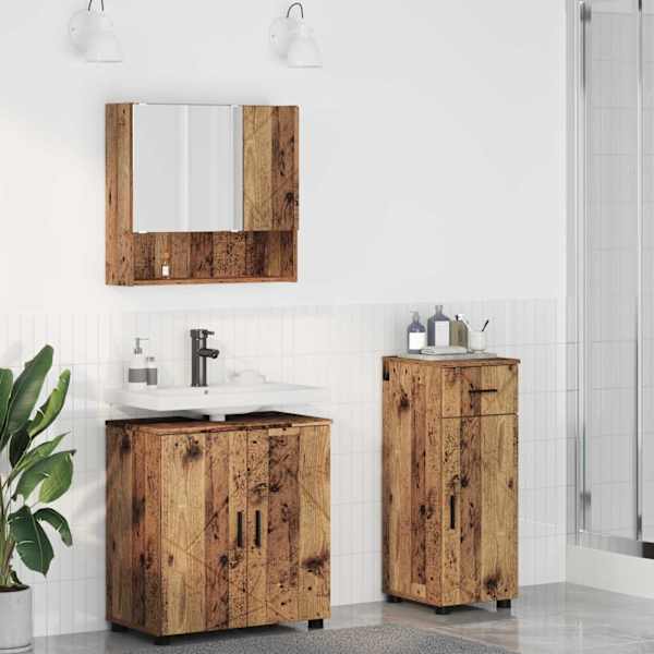 Vannitoa mööbleset 3 tk Vana puit 61 × 35 × 64 cm