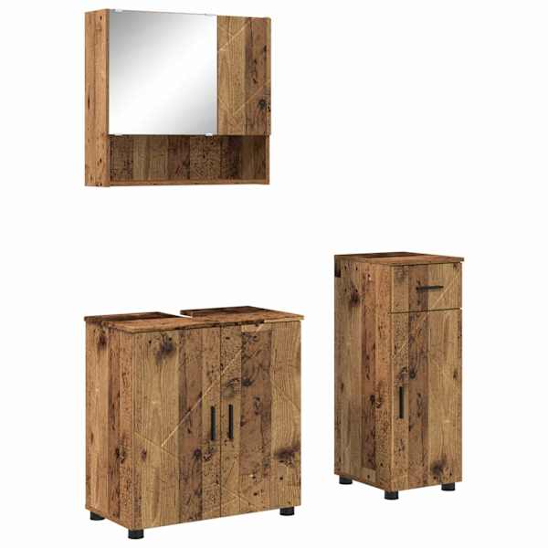 Vannitoa mööbleset 3 tk Vana puit 61 × 35 × 64 cm