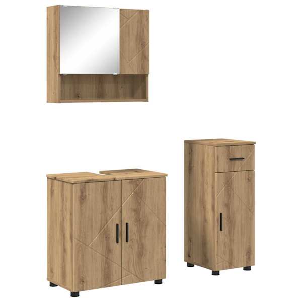 Vannitoa mööbleset 3 tk Käsitööpuu 61 × 35 × 64 cm