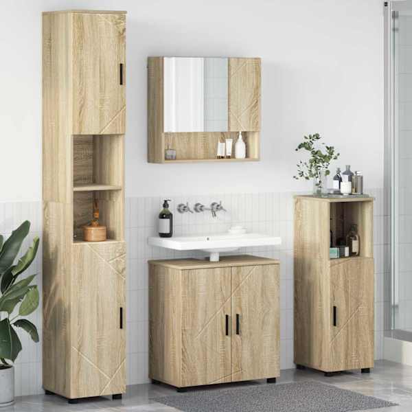 Vannitoa mööbleset 4 tk Sonoma tamm 61 × 35 × 64 cm