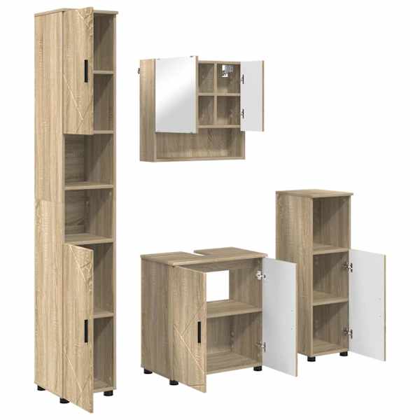 Vannitoa mööbleset 4 tk Sonoma tamm 61 × 35 × 64 cm
