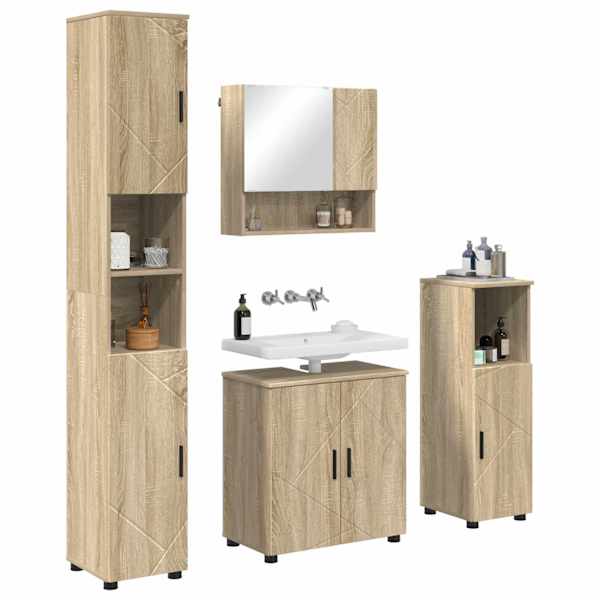 Vannitoa mööbleset 4 tk Sonoma tamm 61 × 35 × 64 cm