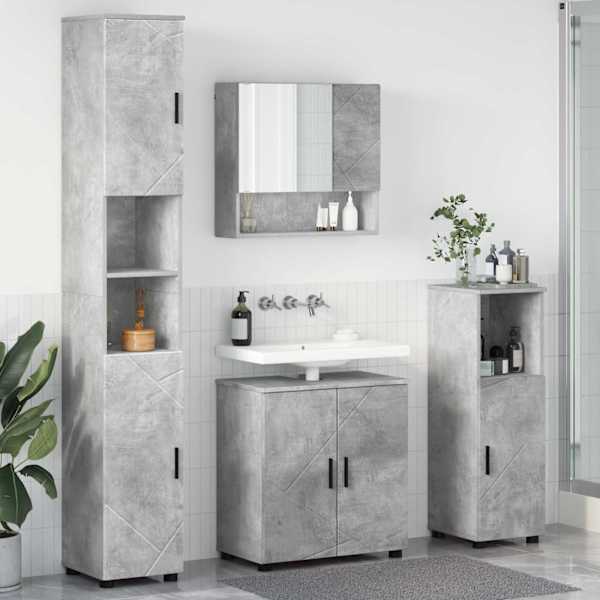 Vannitoa mööbleset 4 tk Betoonhall 61 × 35 × 64 cm