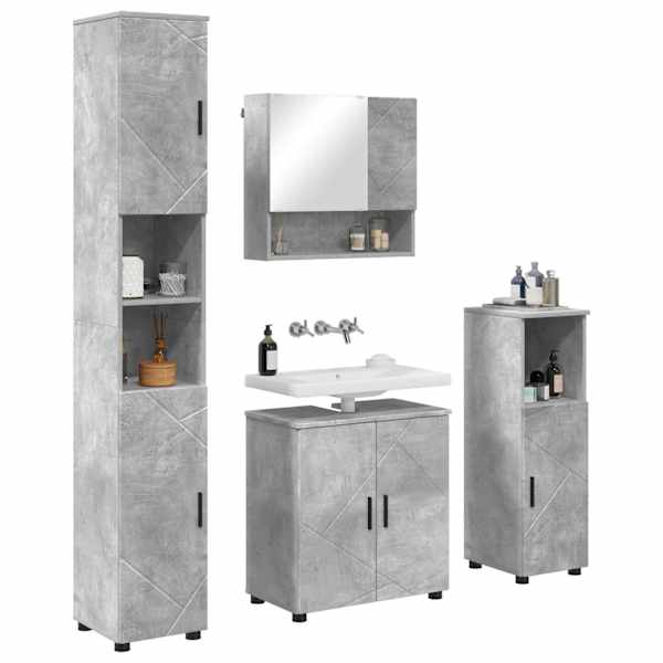 Vannitoa mööbleset 4 tk Betoonhall 61 × 35 × 64 cm