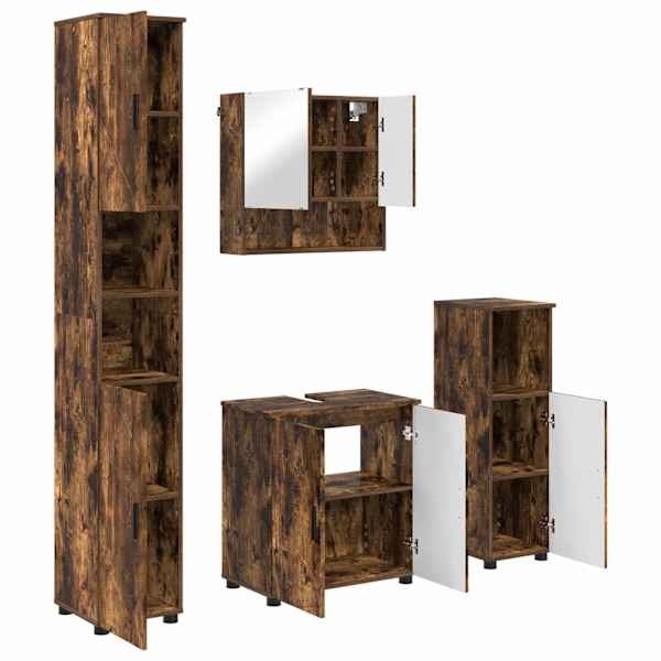 Vannitoa mööbleset 4 tk Suitsetatud tamm 61 × 35 × 64 cm