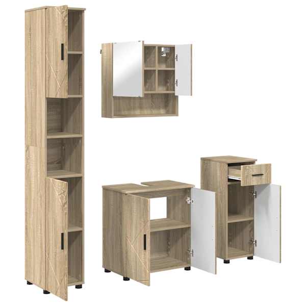 Vannitoa mööbleset 4 tk Sonoma tamm 61 × 35 × 64 cm