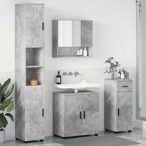 Vannitoa mööbleset 4 tk Betoonhall 61 × 35 × 64 cm