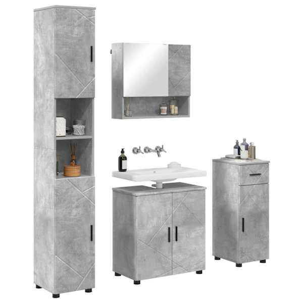 Vannitoa mööbleset 4 tk Betoonhall 61 × 35 × 64 cm