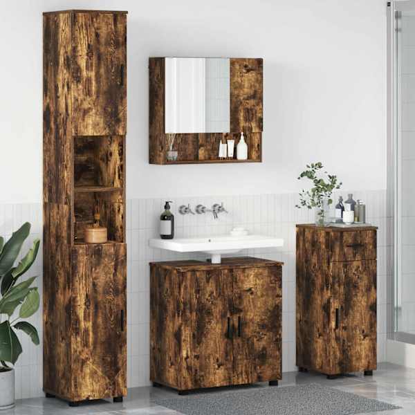 Vannitoa mööbleset 4 tk Suitsetatud tamm 61 × 35 × 64 cm
