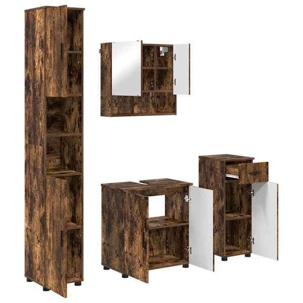 Vannitoa mööbleset 4 tk Suitsetatud tamm 61 × 35 × 64 cm