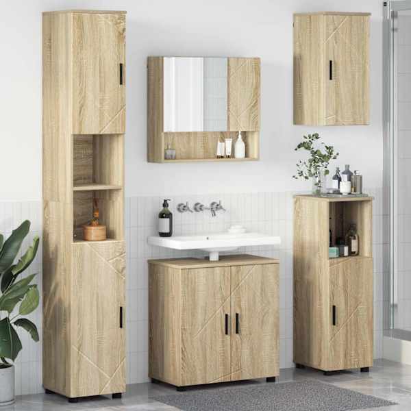 Vannitoa mööbleset 5 tk Sonoma tamm 61 × 35 × 64 cm