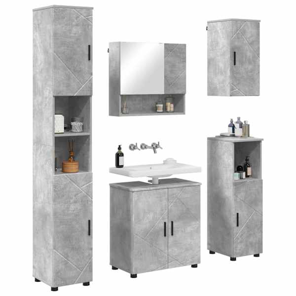 Vannitoa mööbleset 5 tk Betoonhall 61 × 35 × 64 cm