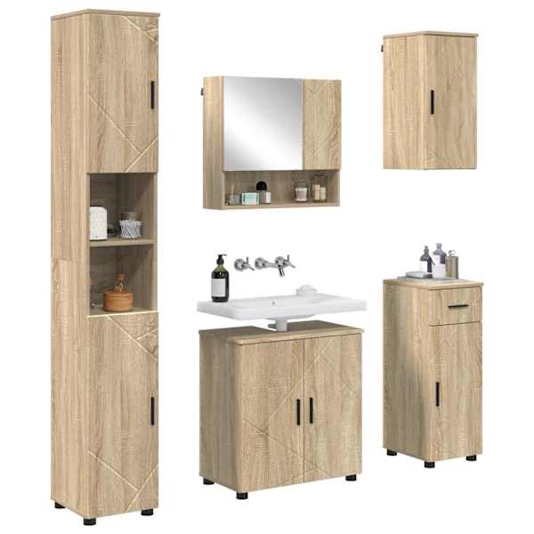 Vannitoa mööbleset 5 tk Sonoma tamm 61 × 35 × 64 cm
