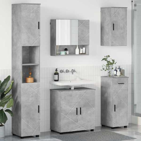 Vannitoa mööbleset 5 tk Betoonhall 61 × 35 × 64 cm