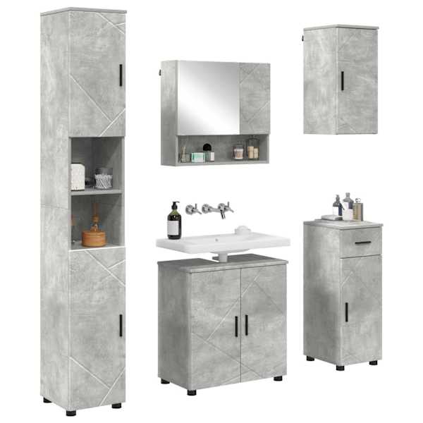Vannitoa mööbleset 5 tk Betoonhall 61 × 35 × 64 cm