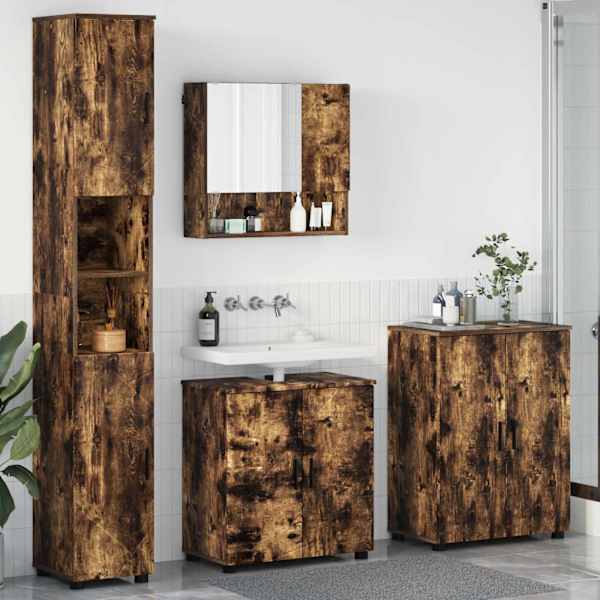 Vannitoa mööbleset 4 tk Suitsetatud tamm 61 × 35 × 64 cm