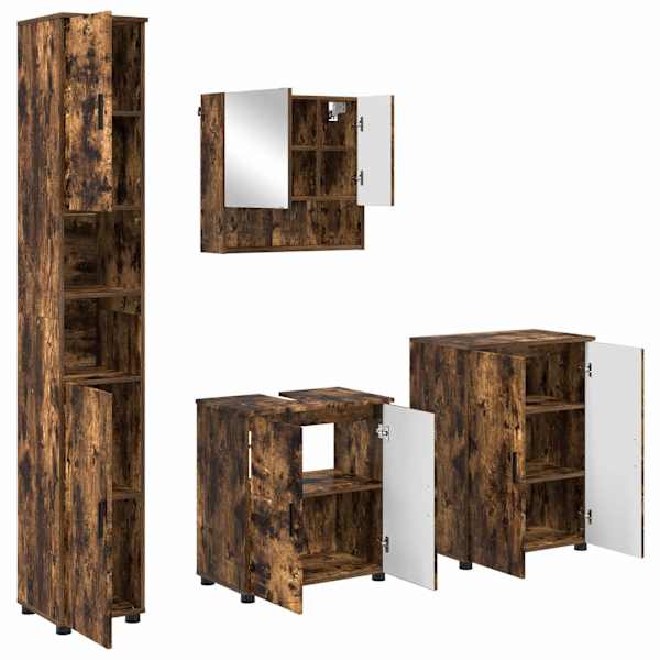 Vannitoa mööbleset 4 tk Suitsetatud tamm 61 × 35 × 64 cm