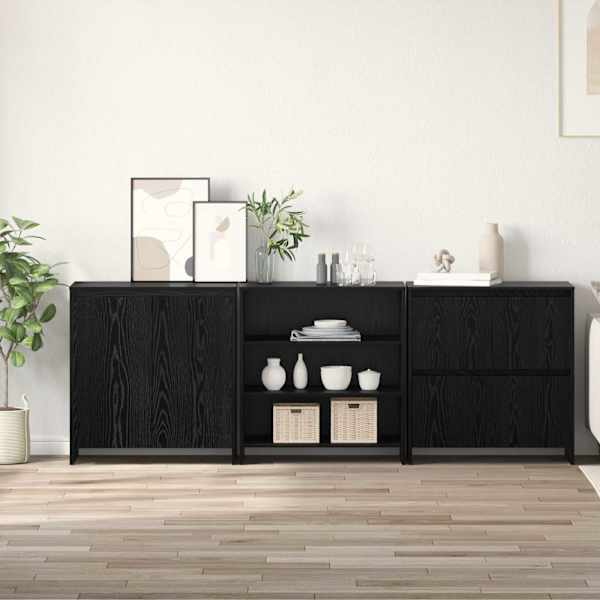 Kõide 3 tk Must tamm 70 × 41 × 75 cm Tehispuit