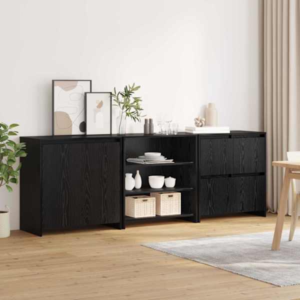 Kõide 3 tk Must tamm 70 × 41 × 75 cm Tehispuit