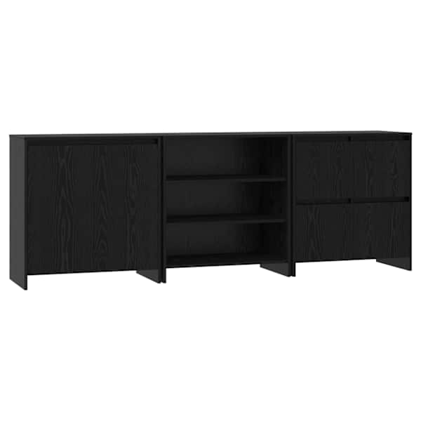 Kõide 3 tk Must tamm 70 × 41 × 75 cm Tehispuit