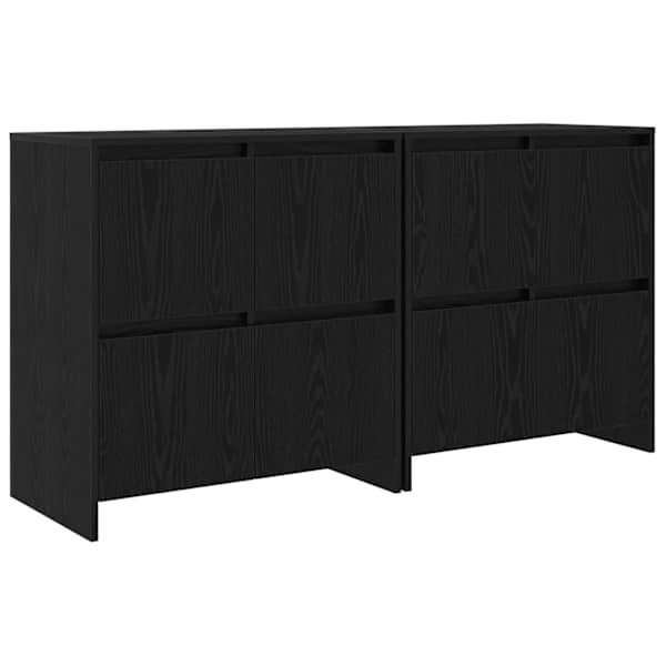 Kappide külgedel 2 tk Must tamm 70 × 41 × 75 cm Tehispuit
