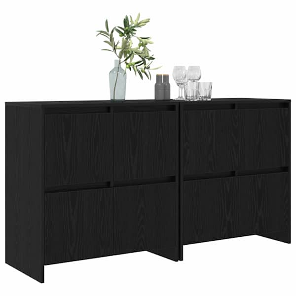 Kappide külgedel 2 tk Must tamm 70 × 41 × 75 cm Tehispuit