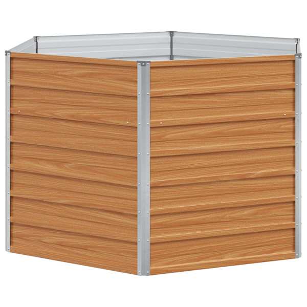 Peenrakast 129 × 129 × 77 cm, tsingitud teras – puidutooni
